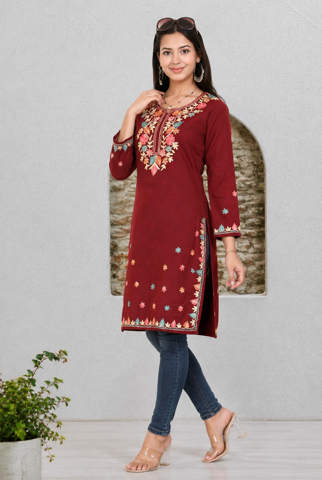 Woolen Embroidery Kurti