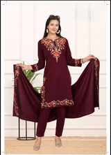 Winter Daffodil 3pc embroidery suit