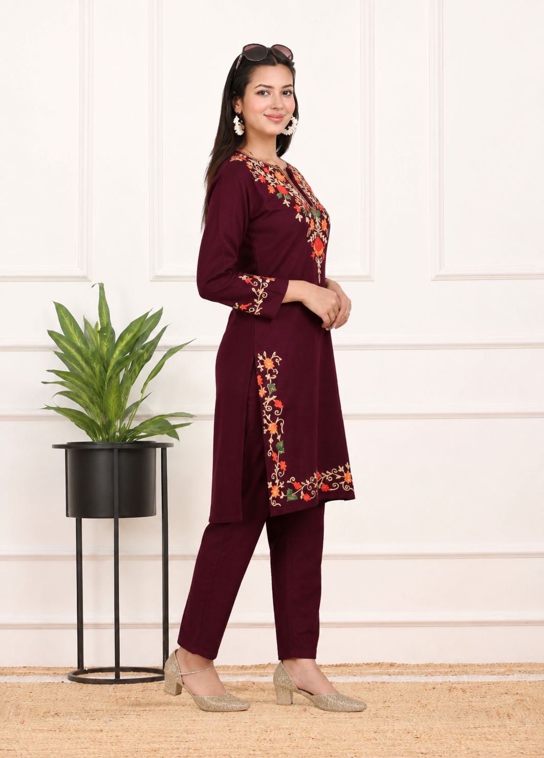 Winter Daffodil 3pc embroidery suit