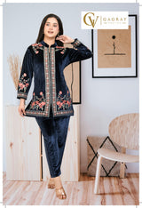 velvet Embroidery  Cordset