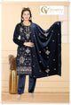 Velvet Embroidery 3Pc Suit