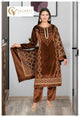Velvet Embroidery 3pc Suit